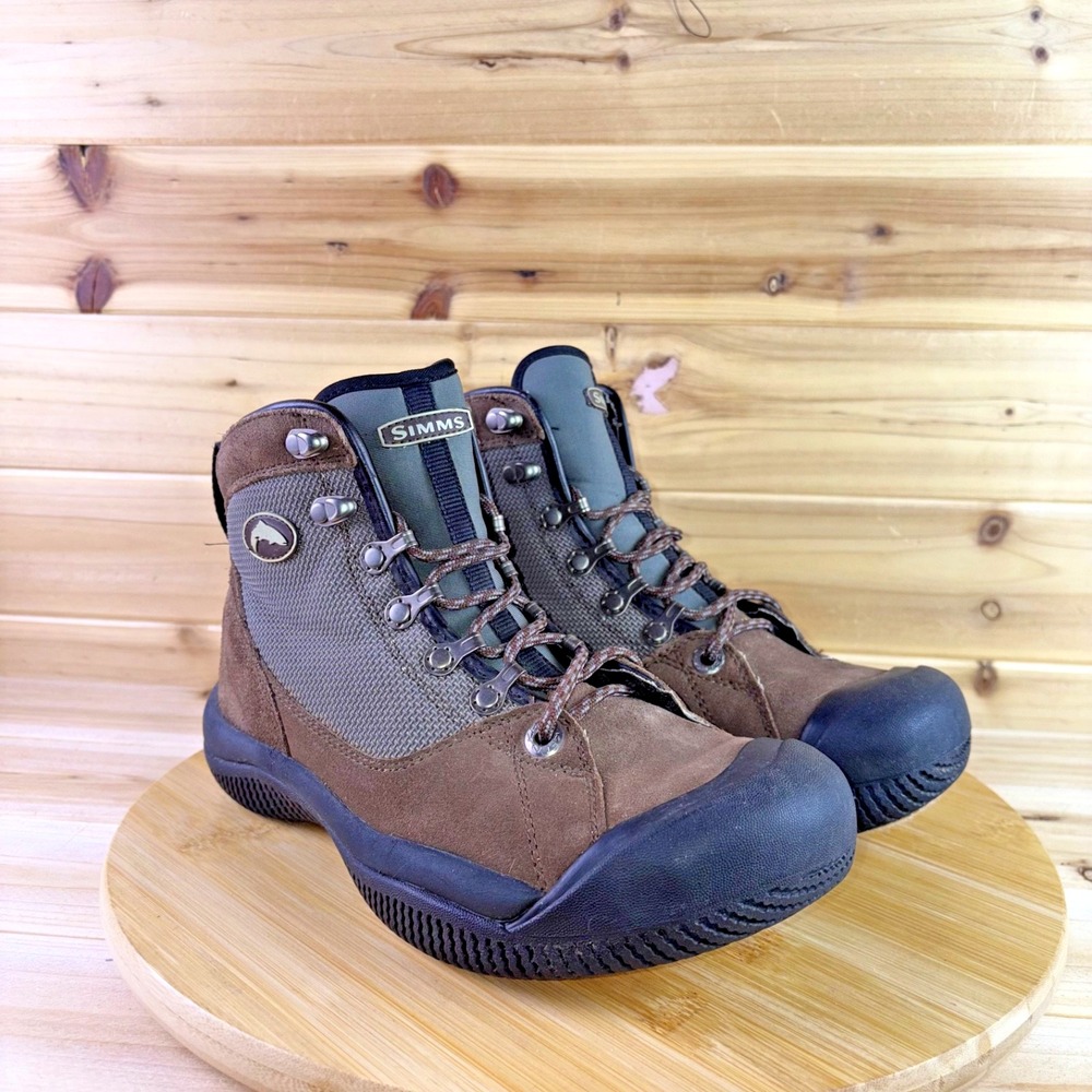 Simms Boots Mens 7 Brown Flyweight Access Wet Wading Shoes Keen Felt Bottom
